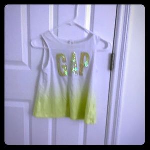 Yellow and white gap tank top